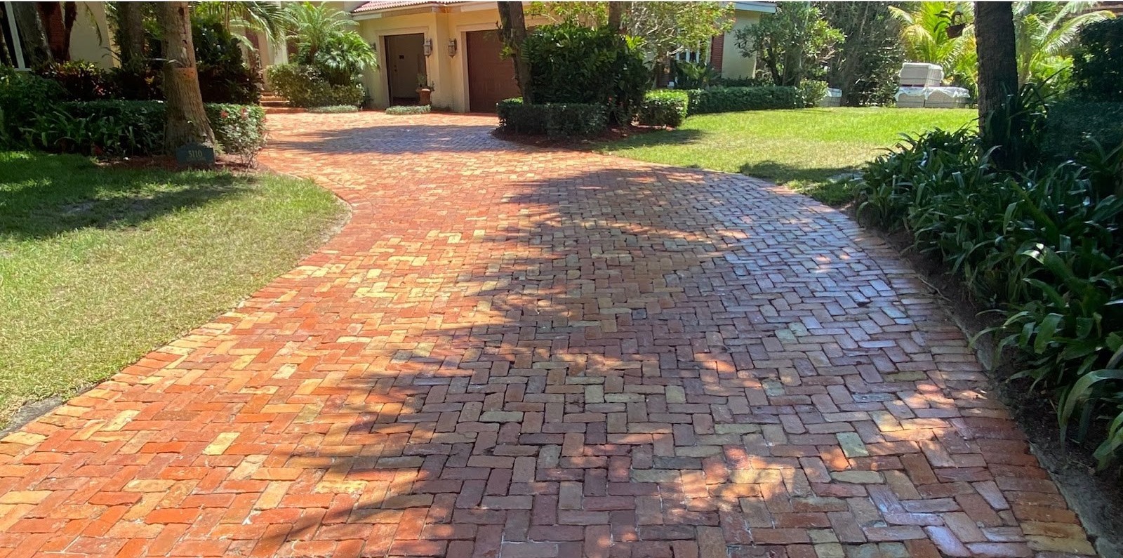Estate home with sealed paver driveway